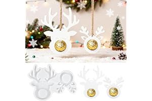 VINUWU Silikonformen Gießformen Weihnachten,2-teilig Elch Anhänger Silikonform Weihnachten zum Ausgießen mit Gips, Handwerk & Weihnachtsdekoration (Elch)