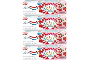 BP STORES Children's Fruity Toothpaste Bundle: Aquafresh Splash Strawberry Toothpaste - 4 x 50ml Tubes