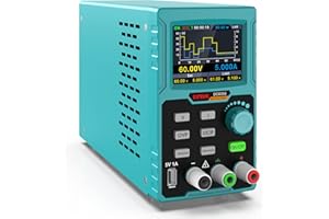 Programmable Laboratory Power Supply, Kiprim Laboratory Power Supply DC605S 0-60V / 0-5A with 4-Digit LED Display, Stabilised Switching Power Supply, Current Meter, Overload and Short Circuit