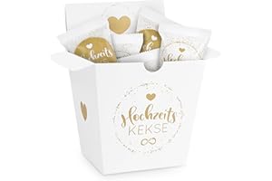 ‎SCHERZBOUTIQUE 9er Box Hochzeits-Kekse | Glückskeks Hochzeiten als Hochzeitsdeko oder für die Candybar | frisch gebackene und vegane Idee für jeden Weddingplanner & made in Germany/MHD 24.11.25