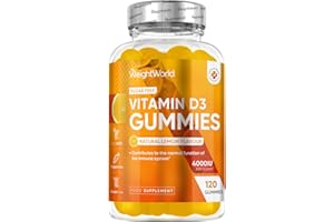 WeightWorld Vitamin D3 4000IU | 120 Vegetarian Gummies | 4 Months Supply | Natural Lemon Flavour VIT D Gummies | Sugar-Free & Gluten-Free Gummies | GMP Approved | Vitamin D Supplements