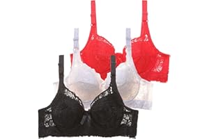 CSWH 3er Pack BHS Damen mit Bügel Push Up BH Set Frauen Sexy Bustier Crop Top Sport-BHS Trainings-BH mit verstellbarem für Alltag Yoga Fitness Sport Outdoor