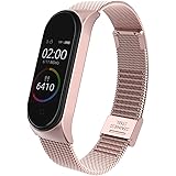 BDIG Cinturino Compatibile con Xiaomi Mi Band 4 Cinturino Mi Band 3, Regolabile in Acciaio Inox Watch Cinturino di Ricambio p