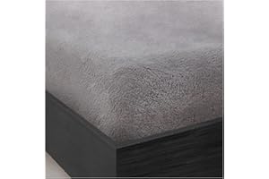 GC GAVENO CAVAILIA Teddy Bear Double Fitted sheet | Fleece Thermal Warm Plain Soft Cuddly Fluffy Fitted Bed Sheets Double | Silver