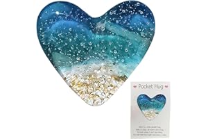 Dinghaole Mini Herz Umarmung Pocket Hug Herz mit Karte Umarmungs Herz Geschenk,Herz Taschenumarmung,Umarmung Dekoration Glasherz Glitzerherz Geschenk, Geburtstag, Hochzeit für Familie Freunde