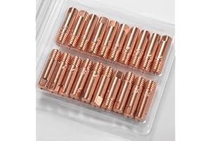 ELKUAIE 20pcs Schweißgerät Schweißdüse 0,8mm Schweißkontakte, Schweißzubehör, 15AK Kupfer leitfähig, Schweißbrenner Stromspitze M6
