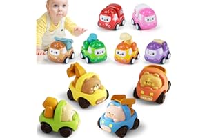 ZHUOYOU Voitures Jouets pour Bébé 1 2 3 Ans, 10 Pièces Jouets Friction Véhicules Animaux Pull Back Voiture, Dessin Animé Voiture Push and Go Éducation Cadeau Enfant 12-18 Mois Garçons Filles