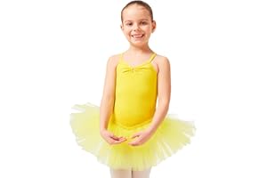 ‎TANZMUSTER tanzmuster Ballettkleid Mädchen Tutu - Kim - (92-170) weicher Baumwollstoff - Glitzersteine - Ballett Trikot für Kinder mit Tüllrock