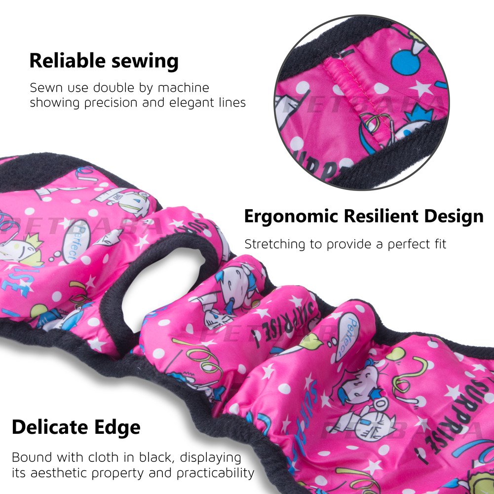 PETBABA Dog Nappies Female, 3 Pcs Period Pants, Reusable Washable Cover