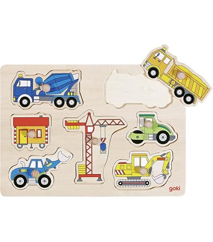 Goki 57375 Steckpuzzle Feuerwehreinsatz – 7 Holzteile – Extra Große Knöpfe – Fördert Motorik – Ab 1 Jahr – Maße 30 X 21 Cm Goki 57375 Steckpuzzle Feuerwehreinsatz – 7 Holzteile – Extra Große Knöpfe – Fördert Motorik – Ab 1 Jahr – Maße 30 X 21 Cm