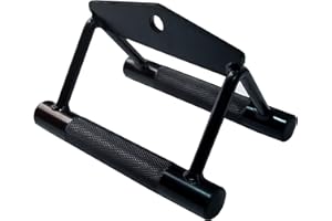 qibylift LAT Barre de traction pour triceps de luxe avec double poignée en D, barre rotative droite en forme de V pour entraînement de poids, accessoires de machine à câble
