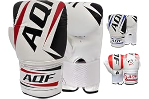 AQF Saco De Boxeo Guantes Boxeo, Cuero Guantes De Boxeo, Manoplas Boxeo Guantes MMA Kick Boxing, Muay Thai, Karate Boxeo Entrenamiento Guantes UFC Sparring