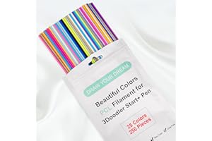 Kretrum 250 Strands 25 Colors 3D Doodler Refill Packs for 3Doodler Start+ Pen 2.5mm 3D Doodler Pen Refills PCL Only for 3Doodler Start+ Pen Each Color 10pcs Total 250 pcs