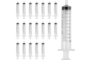 EMODWEY Pack de 20 Seringues Jetables 10ml en Plastique Sans Aiguille - pour Nourrir les Animaux, Applications Industrielles,Huiles Essentielles, Parfums, Lubrifiants