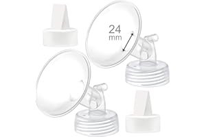 Maymom Compatible 24mm Flange & Duckbill Valve for Spectra S1 Spectra S2 Breastpump Not Original Spectra S2 Accessories Not Original Spectra Pump Parts Replace Spectra Duckbill, Replace Spectra Flange