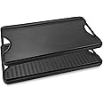 Utheer 20" x 10.5" Griddle, Reversible Griddle With Handles, Cast Iron Griddle for Stove Top, Suitable for Pit Boss 68007, Traeger Grills BAC382 Griddle, Oven, Stove, Grills and Even Open Flame
