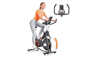 Hometro Exercise Bike, Magnetic Exercise Bikes for Home Use With APP, Ultra-Quiet Indoor Comfortable Spin Bike with LCD Display, 150kg Capacity, Adjustable Digital Monitor & Phone Bracket.