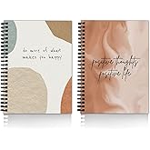 DI-KRAFT Printed Spiral Notebooks Unruled 120 Pages Journal Diary Wire Bound A5 Size Daily Planner Blank Page Diaries - Set o