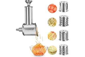KINGEAGLE Edelstahl Slicer Shredder Aufsatz für KitchenAid Mixer, Käsereibe, Lebensmittelhobel für KitchenAid Mixer, Zubehör für Kitchenaid