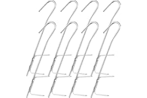 BRTNUP Smoking Hooks [Set of 8] Stainless Steel Meat Hook, Double Point Claw L Smoker Hooks, Smoker Hook Hanging Hooks for Kitchen, Herring Alternative to S-Hook Butcher Hooks