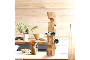 Möbel Bressmer Kenyon Holz Weinregal Weinständer 5 Flaschen - 100% Handarbeit aus hochwertigem Teakholz für 5 Weinflaschen