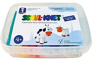 ‎FEUCHTMANN Feuchtmann Schul-KNET Maxi Box Kneading Set 10 x 40 g Children's Clay in Bars Vegan Gluten-Free Play Clay Non-Drying Clay Non-Toxic Modelling Clay