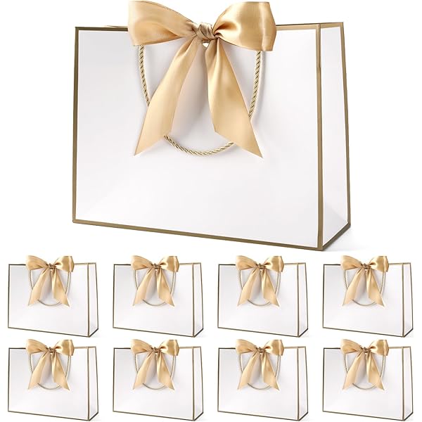 8 Brautjungfern-Geschenk-Sets – Satin-Haargummis Mit Karte, In Elfenbein, Für Hochzeit & Junggesellinnenabschied