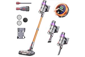 Laresar Cordless Vacuum Cleaners 450W/38KPa Powerful Stick Vacuum Cleaner with LCD Touch 55 Mins Rechargeable Battery Elite 8, ELITE 8-UK
