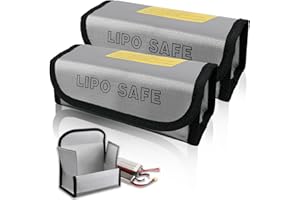 Noviatrix 2 Pièces Sac Lipo, Pochette Anti Feu, Antidéflagrant Boite Ignifuge, pour a Une Large Gamme de Batteries, Fournit Charge de Batterie, Stockage, Sécurité du Transport