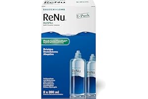 ‎BAUSCH + LOMB Bausch + Lomb ReNu MultiPlus Combination Solution with Protein Remover, Contact Lens Cleaner, Storage Solution, Soft Lenses, Double Pack, 2 x 360 ml