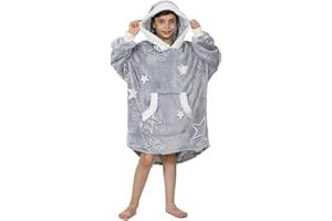 Winthome Batamanta Niña, Sudadera Manta con Capucha Suave y Cómodo, Sudadera Manta Niño con Bolsa y Manga, Sudadera Oversize Niñas y Niños