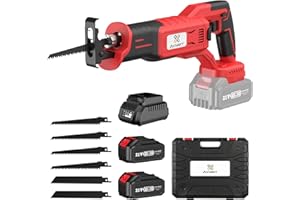 Avhrit Sierra Sable Inalámbrica con Baterías Dobles 4.0 Ah 21v Sierra Alternativa Liviana Motor Sin Escobillas 6 Hojas Sierra Batería Velocidad Variable para Corte de Motosierra Madera Metal Plástico