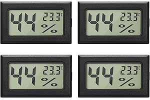 Lpluziyyds LCD Digital Hygrometer Thermometer, Mini Digital Temperature Meter Humidity Gauge for Greenhouse Cars Home Office, 4 Pack