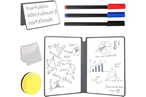 bssmmai Mini lavagna bianca, formato A5, 24 x 16,5 cm, su entrambi i lati, bianca, portatile, lavabile, da scrivania