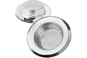 MENGH-SHOP Filtre à Évier Cuisine Filtre de Vidange en Acier Inoxydable Drains d’Evier Durables Anti-colmatage Crépine Idéal pour Éviers de Maison Cuisine Bain Lavabo, 11.3cm de Diamètre 2 Pièces