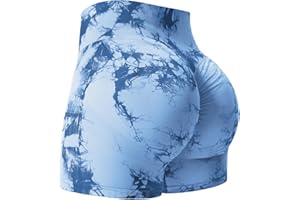 YEOREO Women Gym Short High Waist Tummy Control Scrunch Butt Seamless Workout Butt Lifting 5" Cycling Shorts