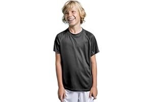 KINKIES Camiseta Técnica Deporte Manga Corta para niños y niñas - Camiseta Deportiva Tejido Control Dry Flexible, Ligera y cómoda