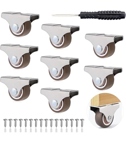 4 Stuks Zware Zwenkwielen,Meubelwielen,Rubberen