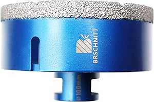 Broca de diamante de 100 mm, BRSCHNITT 1 pieza M14 Sierra perforadora de diamante soldada al vacío para baldosas, gres porcelánico, cerámica, mármol, granito, perforación, adecuada