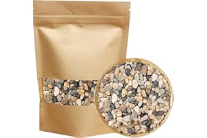 TOYPOPOR Pierres de rivière décoratives naturelles de couleurs mélangées pour aquarium, aménagement paysager, remplissage de vase, plantes succulentes, tillandsia, cactus, terrarium, 1 kg