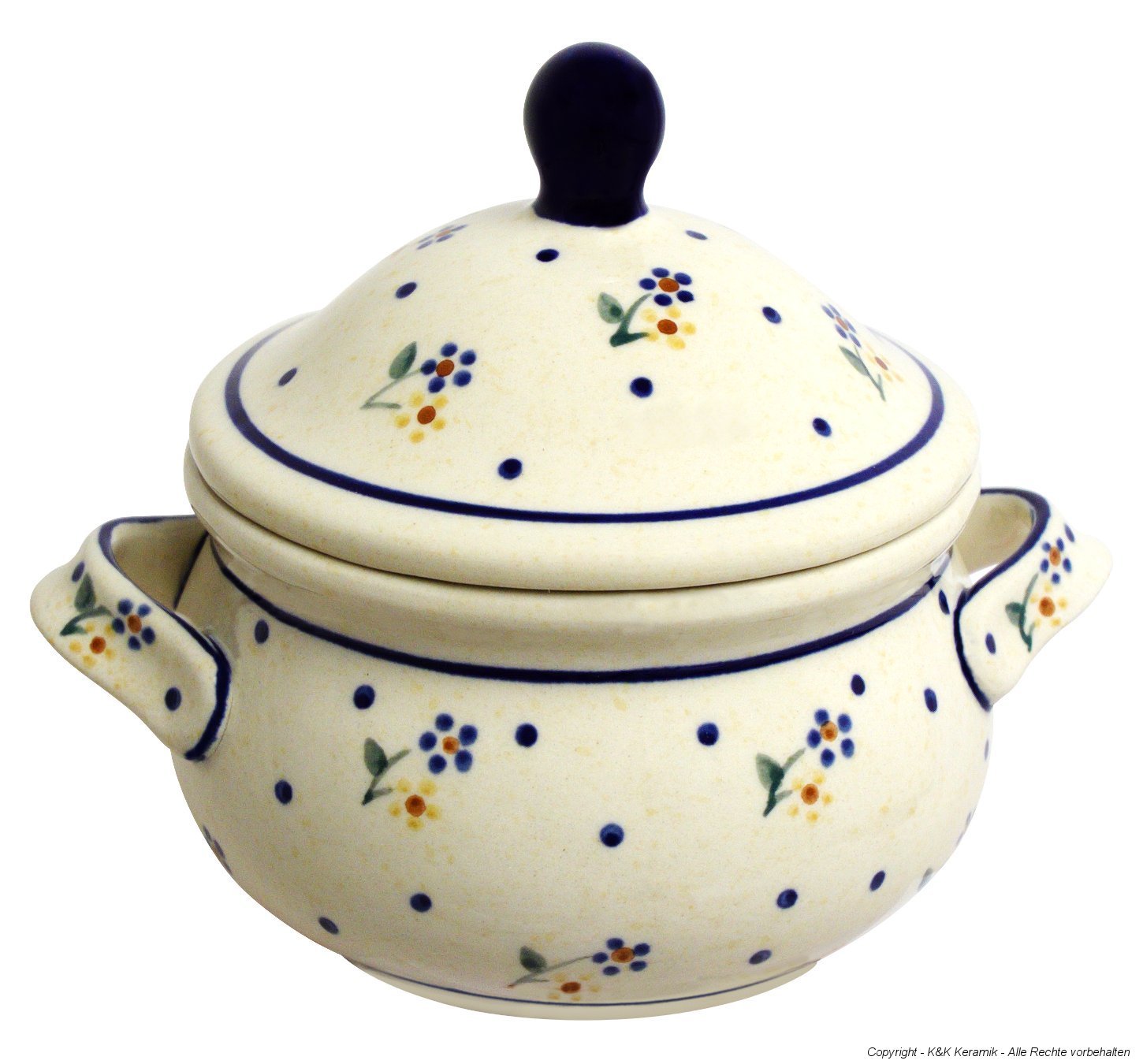Hand-Decorated Polish Pottery Marmelade Pot Wax Pot/0.45 Litre Honey Pot Design Soup Mug 111