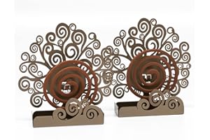 Arti & Mestieri Albero della Vita - Coppia di Porta zampirone da Tavolo di Design 100% Made in Italy - Ferro, 17 x5 x 19 cm - Bronzo - (2 Articoli per Confezione)