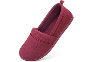 EverFoams Chaussons confortables en mousse à mémoire de forme pour femme - En éponge légère - Avec semelle en caoutchouc antidérapante - Violet