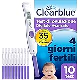 Clearblue Digitale Avanzato Test Di Ovulazione, Aumenta Le Tue Probabilità Di Rimanere Incinta, 1 Portastick Digitale E 10 Te