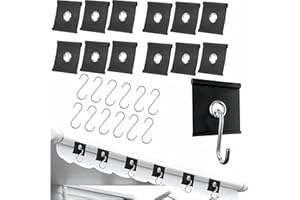 NOLACE Ganci per Roulotte Set da 24 Pezzi (12 occhielli per tubazioni + 12 ganci a S) Tubazioni della Tenda da Sole Universale Gancio per Tenda Sole Ganci Ganci per Tende da Sole con Gancio a S er Tendalino