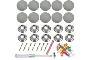 KLYNGTSK zestaw nitów naprawczych do podsufitki samochodu, nity naprawcze, automatyczne nity zatrzaskowe do dachu, klamra dachowa z 62 nitami, 62 kołki pozycjonujące, 1 śrubokręt, 1 taśma miernicza do wszystkich samochodów, 1 zestaw