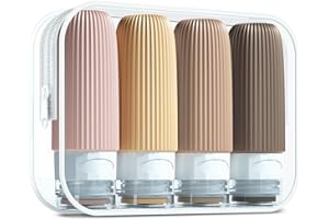 Gemice Silikonowe butelki podróżne, 60 ml, 4 opakowania, wodoodporne, kosmetyki do napełniania, pojemnik bez BPA, zatwierdzony przez FDA, na balsam