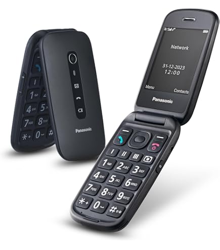 Emporia JOY-LTE - Telefono Cellulare Senza Contratto, 2G, Pieghevole, Con Pulsante Di Emergenza, Display 2,8", Nero