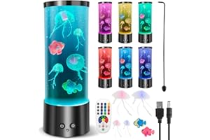 AVCXEC Meduza Lampa LED Mood Lampa akwariowa, 17 zmieniających się kolorów, zmieniający kolor światło nocne z pilotem do pokoju dziecięcego na Boże Narodzenie, prezent urodzinowy