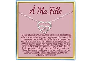 TEMULNEE Belle Fille Collier Maman Cadeau Soeur de Coeur Meilleure Amie Mamie Tata Niece Marraine Demande Filleule Cousine Copine ATSEM AESH Nounou Maitresse Institutrice Maternelle Bijou Idee Original Noel